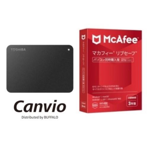未開封新品 TOSHIBA Canvio ポータブルHDD 2TB 東芝(TOSHIBA) HD-TPA2U3-B Canvio ポータブルHDD 2TB + マカフィー