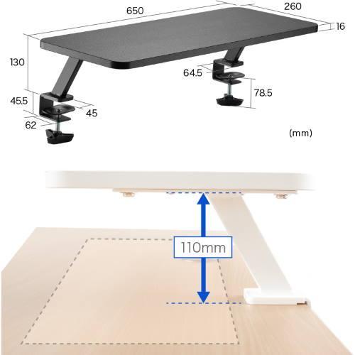 GREEN HOUSE(グリーンハウス) GH-DKBE1-WH(ホワイト) クランプ式デスクスタンド 600x260mm｜eccurrent｜03