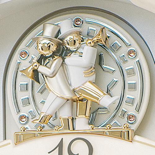 【美品】セイコー 掛け時計 からくり アイボリーマーブル RE576A セイコー からくり時計 電波掛け時計 ウェーブシンフォニー