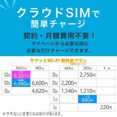KEIYO ケイヨー AN-S117V SIM契約不要 車載対応Wi-Fiルーター サクッとWi-Fi 初回120GB付 ANS117V_3