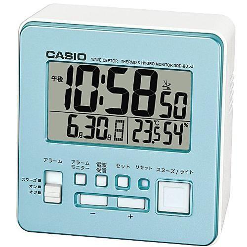 CASIO(カシオ) DQD-805J-2JF(パールブルー) 電波目覚まし時計 温湿度計付き