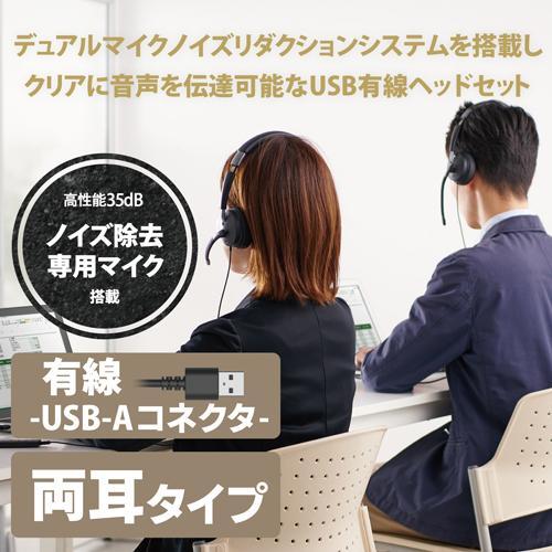 エレコム(ELECOM) HS-HP101UNCBK ヘッドセット 有線 両耳 マイク付