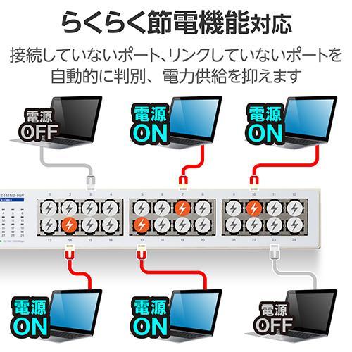 エレコム(ELECOM) EHC-G24MN2-HW スイッチングハブ LAN ハブ 24ポート