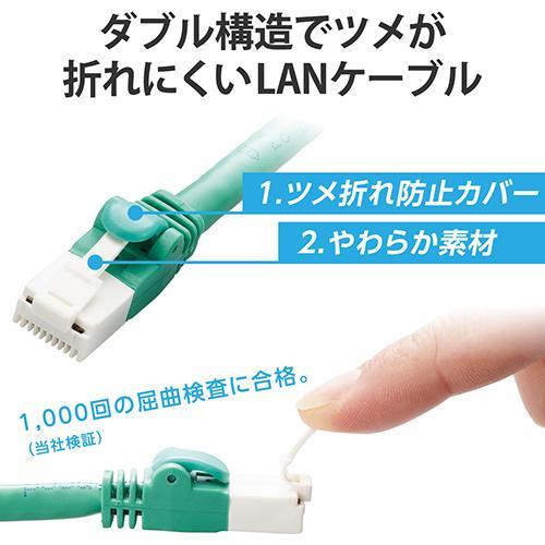 エレコム(ELECOM) LD-GPAT/GN1/RS(グリーン) LANケーブル CAT6A 1m 高速 10Gbps ストレート 爪折れ防止｜eccurrent｜02