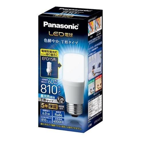 Panasonic LDT6L-G/S/T6 A LED電球 10個入 Panasonic（パナソニック） LDT6DGST6 LED電球 T形タイプ 昼光色 E26