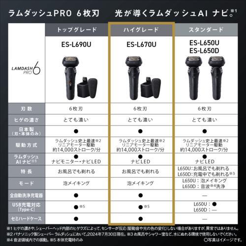 Panasonic最高6枚刃 ES-L670U-K 付属品全て有 新品未開封‼️ Panasonic（パナソニック） Panasonic ES-L670U-K メンズシェーバー