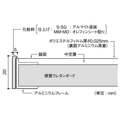 リフェクス 軽くて割れないミラー 鏡 吊式姿見 オーク REFEX 【代引不可/北海道・沖縄・離島配送不可】 |  | 06