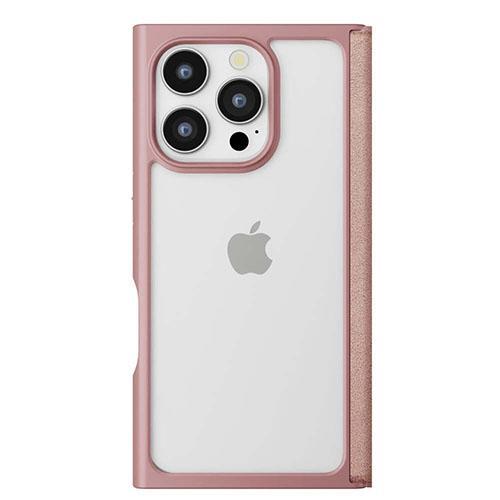 PGA PG-24BCF06PK スエード調/ピンク iPhone16Pro用 クリアフリップ