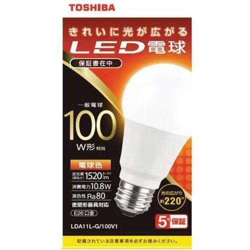 東芝(TOSHIBA) LDA11L-G/100V1 LED電球(電球色) E26口金 100W形相当 1520lm｜eccurrent
