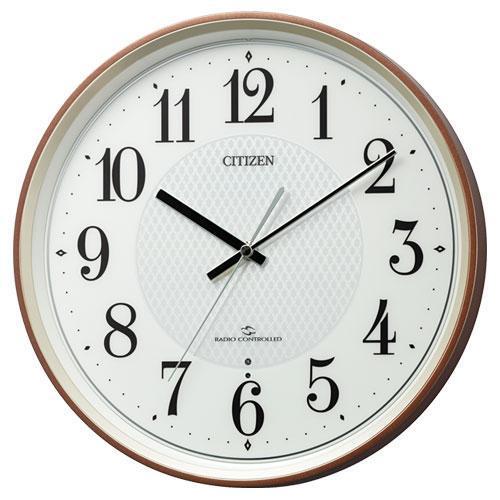 RHYTHM(リズム) 4MY861-006 茶メタリック色光沢仕上 白 電波掛け時計