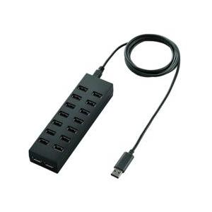 エレコム(ELECOM) U2H-Z16SBK(ブラック) USBハブ 16ポート