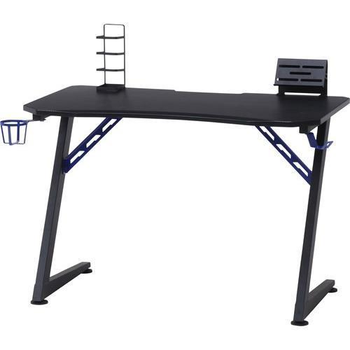 こ 不二貿易 【組立品】ゲーミングデスク レイズ ブルー 18573【代引