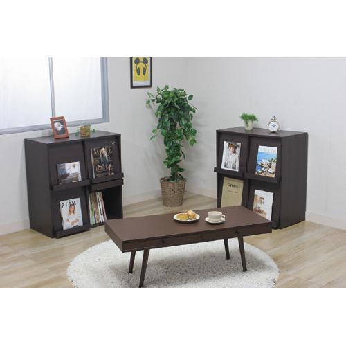 不二貿易 【組立品】 ディスプレイラック 4マス ブラウン