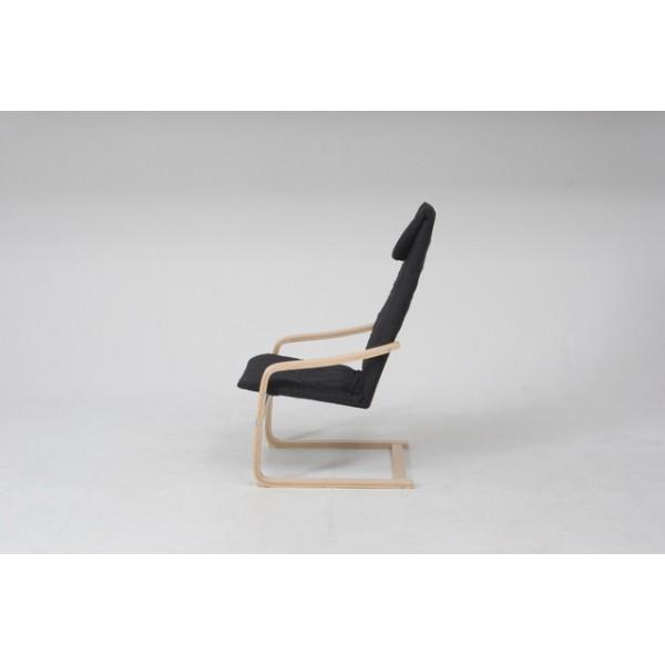 不二貿易 【組立品】 リラックスチェアー スリム BK 84055【代引