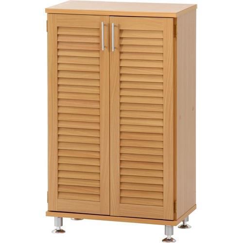 ルーバーシューズボックス ナチュラル [CD:96563]未開封品 不二貿易 【組立品】ルーバーシューズボックス ナチュラル 96563【代引