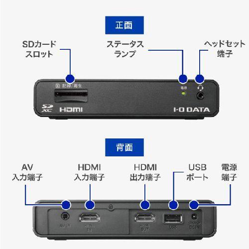 I-O DATA GV-HDREC ビデオキャプチャー　充電ケーブル付 IODATA(アイ・オー・データ) GV-HDREC/AD ブラック ビデオキャプチャー