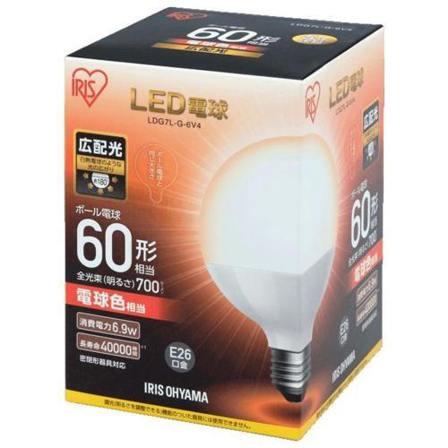 アイリスオーヤマ(Iris Ohyama) LDG7L-G-6V4 LED電球(電球色) E26口金 60W形相当 700lm｜eccurrent