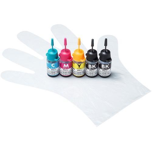 【サンワサプライ】Canon　キャノン用詰め替えインク INK-C7B500×4個・INK-C7C500×1個・INK-C7Y500×1個■A-2082 サンワサプライ】Canon キャノン用詰め替えインク INK-C7B500×4個・INK