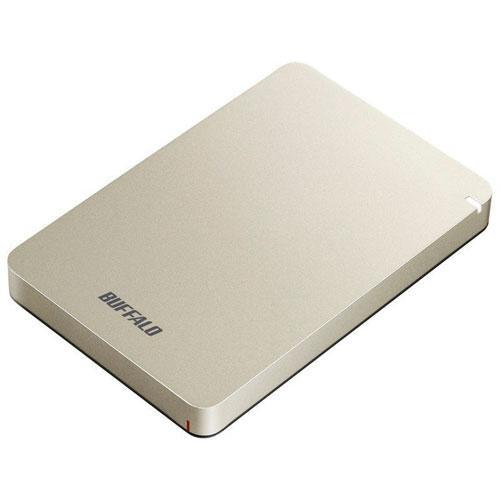 バッファロー(BUFFALO) HD-PGF1.0U3-GLA(ゴールド) ポータブルHDD 1TB USB3.1(Gen1) /3.0/2.0接続 耐衝撃｜eccurrent