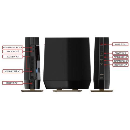 バッファロー(BUFFALO) WSR-6000AX8P-MB マットブラック Wi-Fi 6 4803+