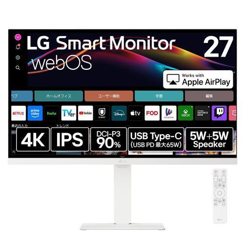 LGエレクトロニクス 液晶モニター/27型/4K（3840×2160） LGエレクトロニクス(LG) 27U730SA-W LG Smart Monitor 27型 4KwebOS