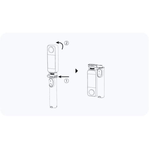 Insta360 折りたたみ式内蔵三脚付き自撮り棒 1/4インチマウント 適応