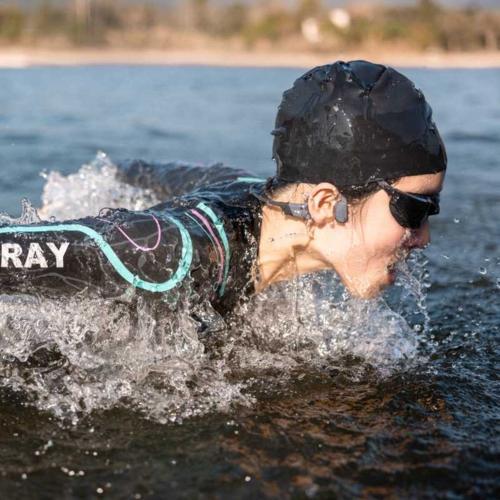 【長期保証付】Shokz(AfterShokz) ショックス(アフターショックス) OPENSWIM PRO グレー 骨伝導イヤホン Bluetooth 5.4 防水・ MP3 SKZ-EP-000028 SKZEP000028の画像