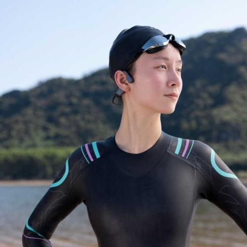 【長期保証付】Shokz(AfterShokz) ショックス(アフターショックス) OPENSWIM PRO グレー 骨伝導イヤホン Bluetooth 5.4 防水・ MP3 SKZ-EP-000028 SKZEP000028の画像