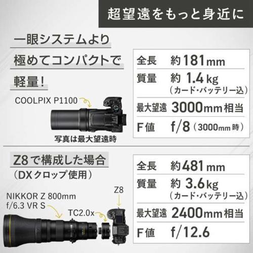 長期保証付】ニコン(Nikon) COOLPIX P1100 超望遠ズームデジタルカメラ