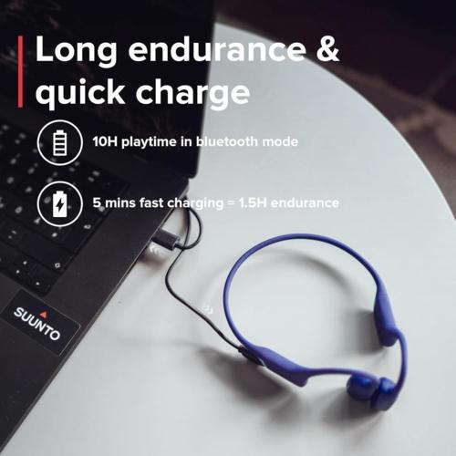 長期保証付】SUUNTO(スント) SUUNTO AQUA LIGHT Tidal Black 骨伝導