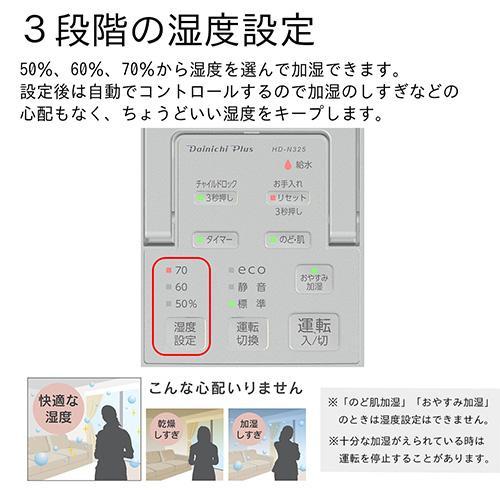 長期保証付】ダイニチ HD-N325H マットグレー 加湿器 プレハブ洋室8畳