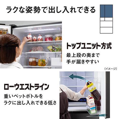 【標準設置料金込】【長期保証付】パナソニック(Panasonic) NR-F65WX3-K ストーンブラック 石目調加工 6ドア冷蔵庫 観音開き 650L 幅750mmの画像