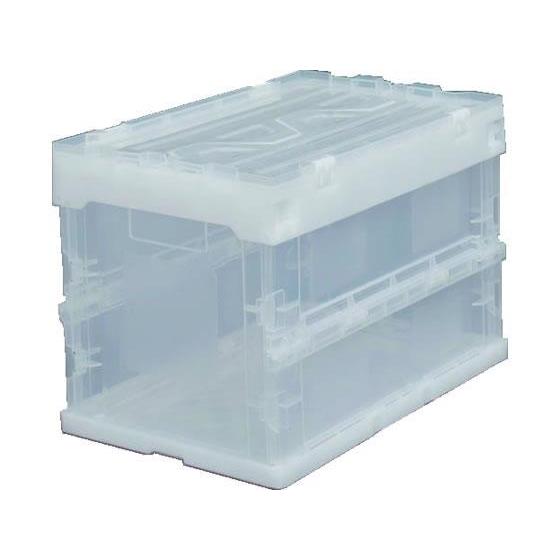 アイリスオーヤマ ハード折りたたみコンテナ フタ一体型 クリア[代引不可] | 