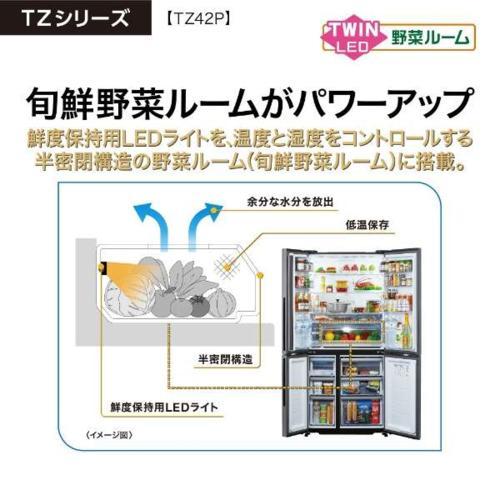 【標準設置料金込】【長期5年保証付】アクア(AQUA) AQR-TZ42P-S サテンシルバー 4ドア冷蔵庫 観音開き 420L 幅700mm｜eccurrent｜10