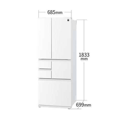 標準設置料金込】シャープ(SHARP) SJ-FF50R-W ブラストホワイト 6ドア