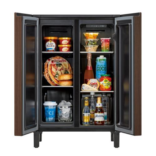 【設置＋リサイクル】アクア(AQUA) AQR-FD7P-T ブラウンウッド 家具冷蔵庫 LOOC 72L フレンチドア 幅600mm |  | 09