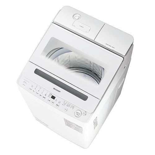 設置】シャープ(SHARP) ES-SV8K-W ホワイト系 穴なし槽 全自動洗濯機