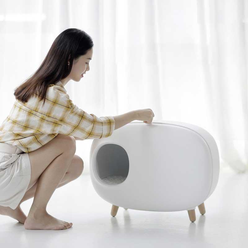 猫トイレ 大型 本体 猫トイレ砂 ネコトイレ おしゃれ 砂飛び散り防止 密閉式 臭い対策 スコップ付き 砂落とし ットトイレ 猫用品 大きい お掃除簡単 大型 おしゃれ