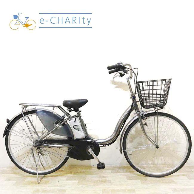 C361★整備済み　中古電動自転車★【ブリヂストン　アシスタ　26インチ　4Ah　シルバー】 中古電動自転車 ブリヂストン アシスタ DX シルバー 26インチ YB022