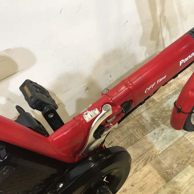 電動自転車 中古 小径車 折りたたみ パナソニック オフタイム レッド×イエロー 前18×後20インチ KD085 電動アシスト自転車 神戸 | Panasonic | 14