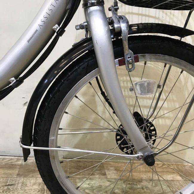 電動自転車 中古 小径車 ブリヂストン アシスタ プレミア 20 シルバー 20インチ KF015 電動アシスト自転車 神戸の画像