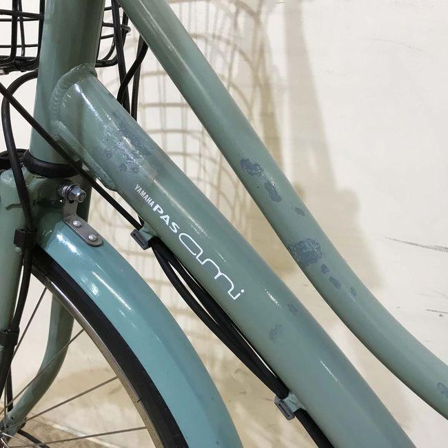 電動自転車 中古 ママチャリ ヤマハ PAS アミ グリーン 26インチ KG057 電動アシスト自転車 神戸の画像