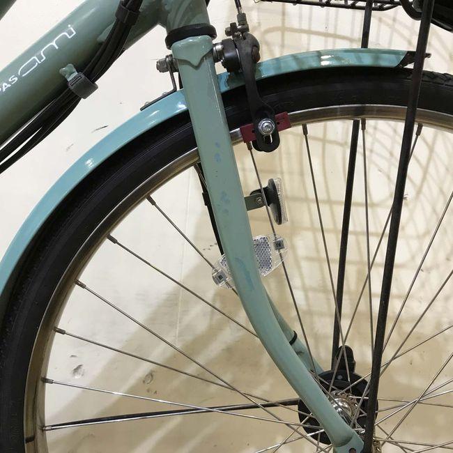 電動自転車 中古 ママチャリ ヤマハ PAS アミ グリーン 26インチ KG057 電動アシスト自転車 神戸の画像