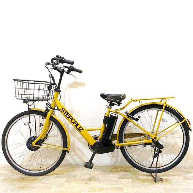 【京都発】電動アシスト自転車　ブリヂストン　　ステップクルーズ　黄色　26インチ BRIDGESTONE（ブリヂストン） 電動自転車 中古 ママチャリ ステップ