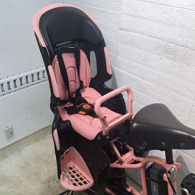 電動自転車 中古 子供乗せ 新品バッテリー ブリヂストン アンジェリーノ プティット e ピンク 20インチ YF068 電動アシスト自転車 横浜の画像