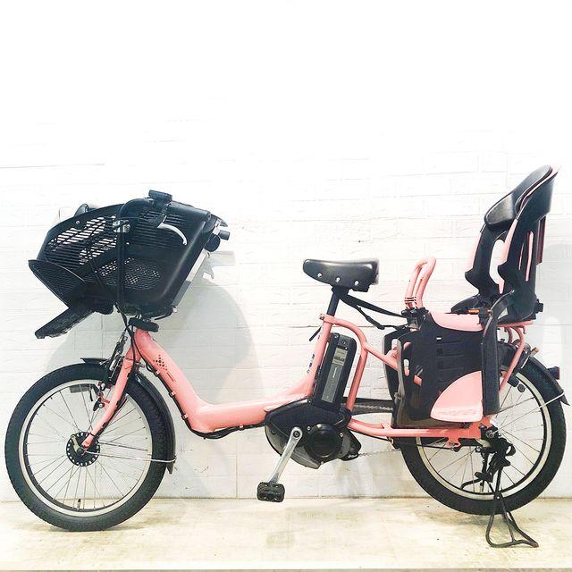電動自転車 中古 子供乗せ 新品バッテリー ブリヂストン アンジェリーノ プティット e ピンク 20インチ YF068 電動アシスト自転車 横浜の画像