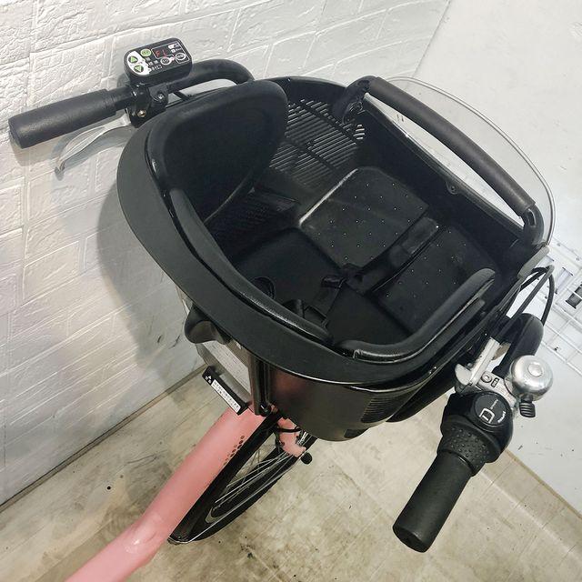 電動自転車 中古 子供乗せ 新品バッテリー ブリヂストン アンジェリーノ プティット e ピンク 20インチ YF068 電動アシスト自転車 横浜の画像