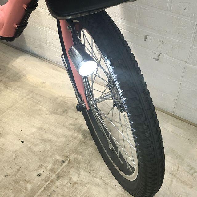 電動自転車 中古 子供乗せ 新品バッテリー ブリヂストン アンジェリーノ プティット e ピンク 20インチ YF068 電動アシスト自転車 横浜の画像