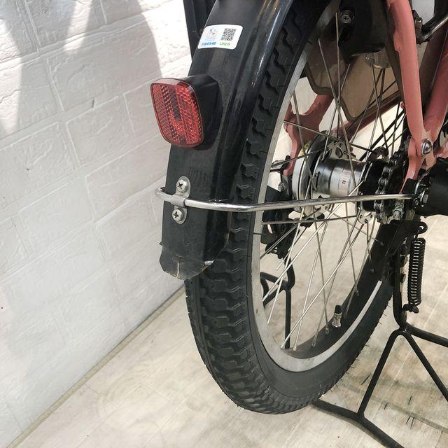 電動自転車 中古 子供乗せ 新品バッテリー ブリヂストン アンジェリーノ プティット e ピンク 20インチ YF068 電動アシスト自転車 横浜の画像