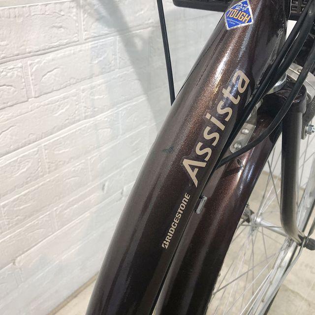 電動自転車 中古 ママチャリ ブリヂストン アシスタ ベーシック ブラウン 26インチ YF075 電動アシスト自転車 横浜の画像